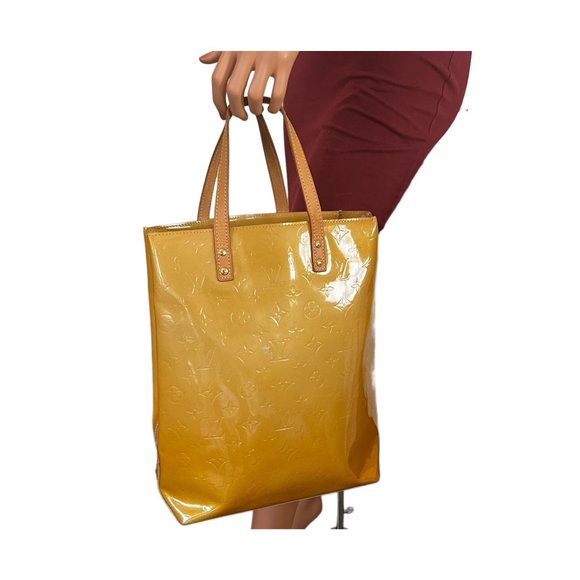 008141A V Authentic Louis Vuitton Tote Bag Reade GM Vernis - Picture 1 of 14